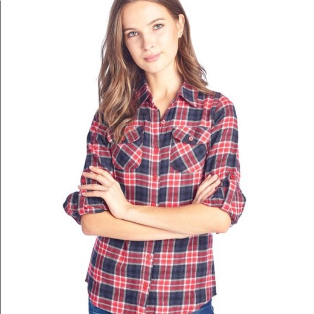 Brand new-Blue w/hint of Black,Red,&White Button